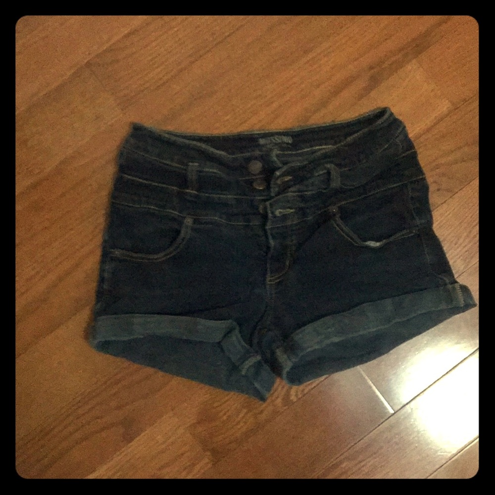 High waisted jean shorts